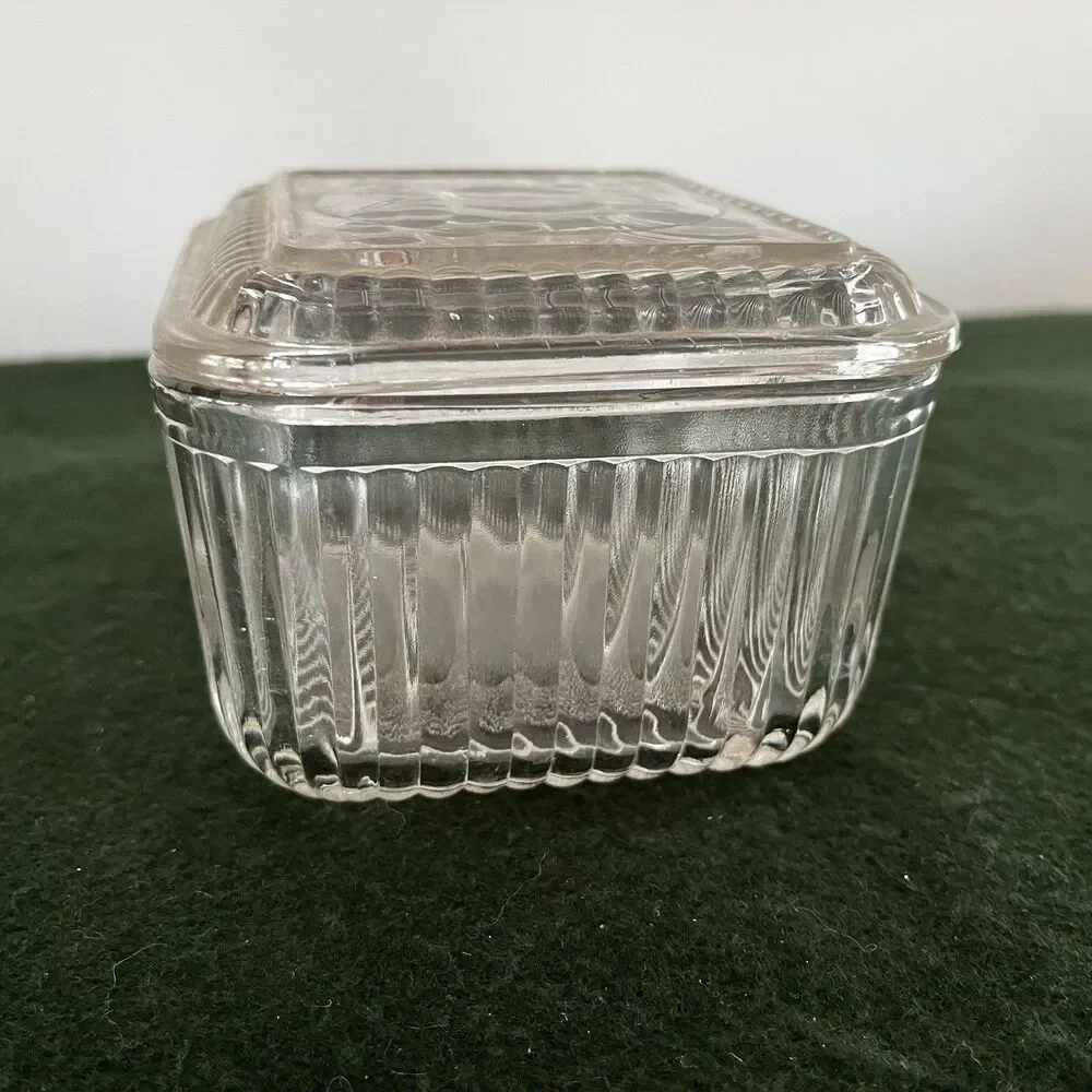 Vintage MCM Clear Glass Refrigerator 5
